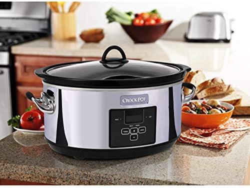Crock-Pot 7 Quart Programmable Slow Cooker – Polished Platinum q8b
