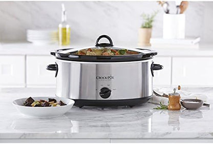 Crock-Pot 7 Quart Oval Manual Slow Cooker – Stainless Steel 07v