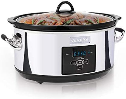 Crock-Pot 7 Quart Programmable Slow Cooker – Polished Platinum q8b