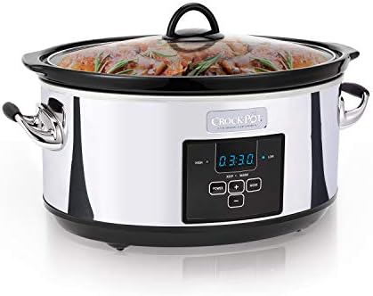 Crock-Pot 7 Quart Programmable Slow Cooker – Polished Platinum q8b