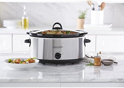 Crock-Pot 7 Quart Oval Manual Slow Cooker – Stainless Steel 07v