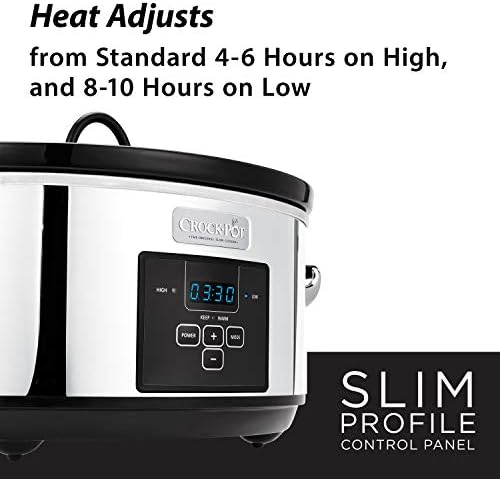 Crock-Pot 7 Quart Programmable Slow Cooker – Polished Platinum q8b