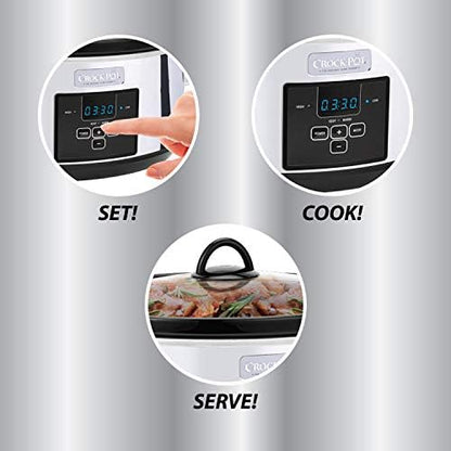 Crock-Pot 7 Quart Programmable Slow Cooker – Polished Platinum q8b