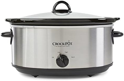 Crock-Pot 7 Quart Oval Manual Slow Cooker – Stainless Steel 07v