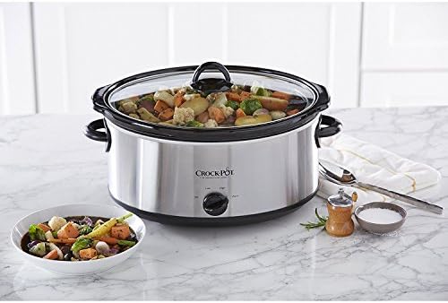 Crock-Pot 7 Quart Oval Manual Slow Cooker – Stainless Steel 07v
