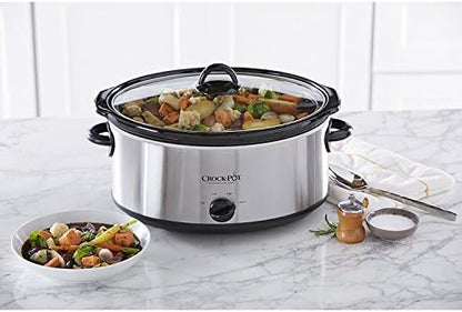 Crock-Pot 7 Quart Oval Manual Slow Cooker – Stainless Steel 07v