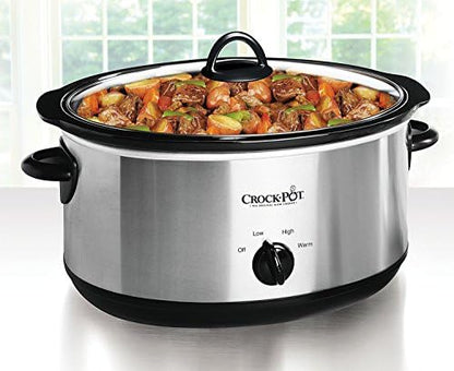 Crock-Pot 7 Quart Oval Manual Slow Cooker – Stainless Steel 07v
