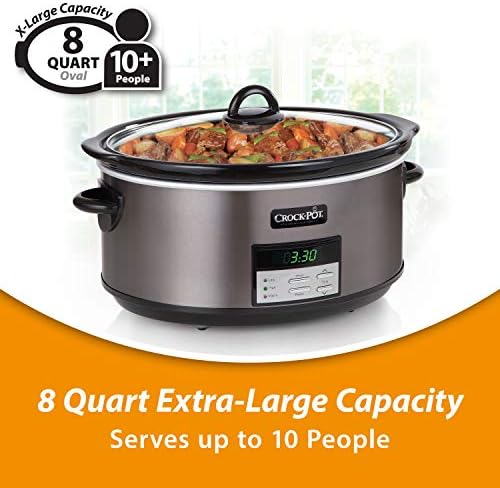 Crock-Pot 8 Quart Programmable Slow Cooker with Auto Warm lxh
