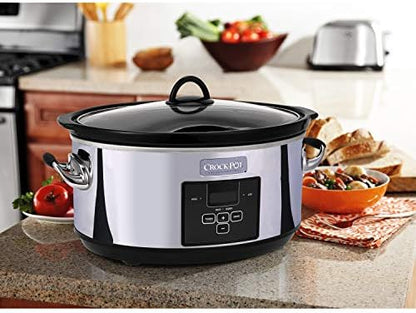 Crock-Pot 7 Quart Programmable Slow Cooker – Polished Platinum q8b