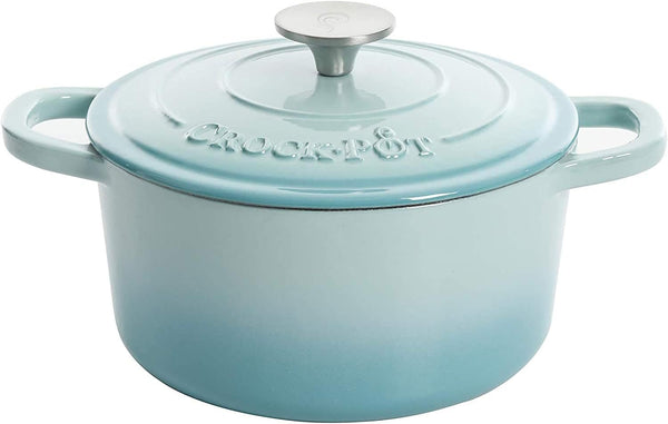 Crock-Pot 3 Quart Enameled Cast Iron Dutch Oven – Aqua r1f