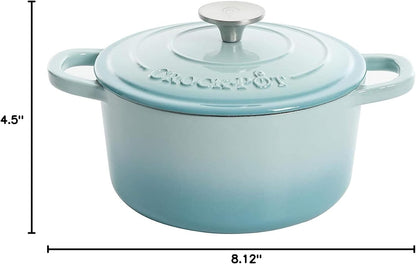 Crock-Pot 3 Quart Enameled Cast Iron Dutch Oven – Aqua r1f