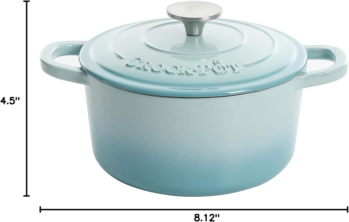 Crock-Pot 3 Quart Enameled Cast Iron Dutch Oven – Aqua r1f