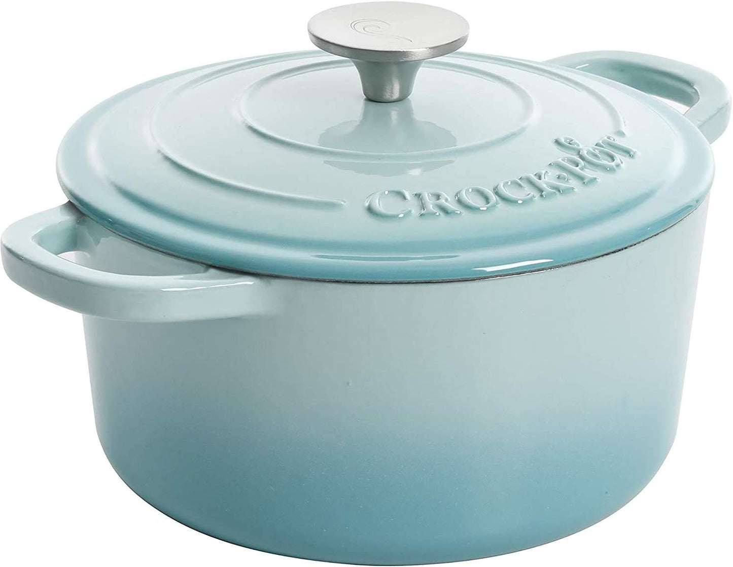 Crock-Pot 3 Quart Enameled Cast Iron Dutch Oven – Aqua r1f